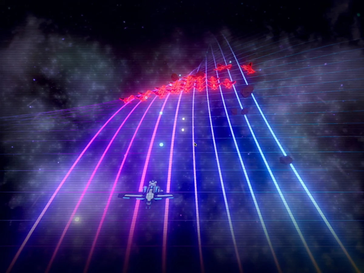 Neon space lanes from the Spectral Signal browser game